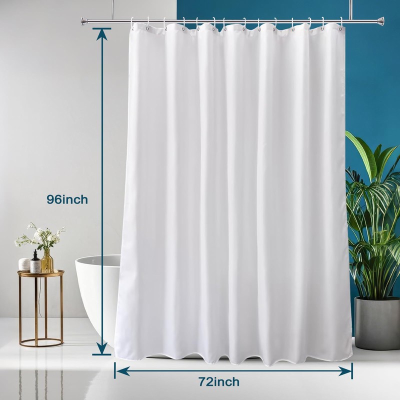 AooHome Fabric 96 inch Extra Long Shower Curtain Liner, Durable