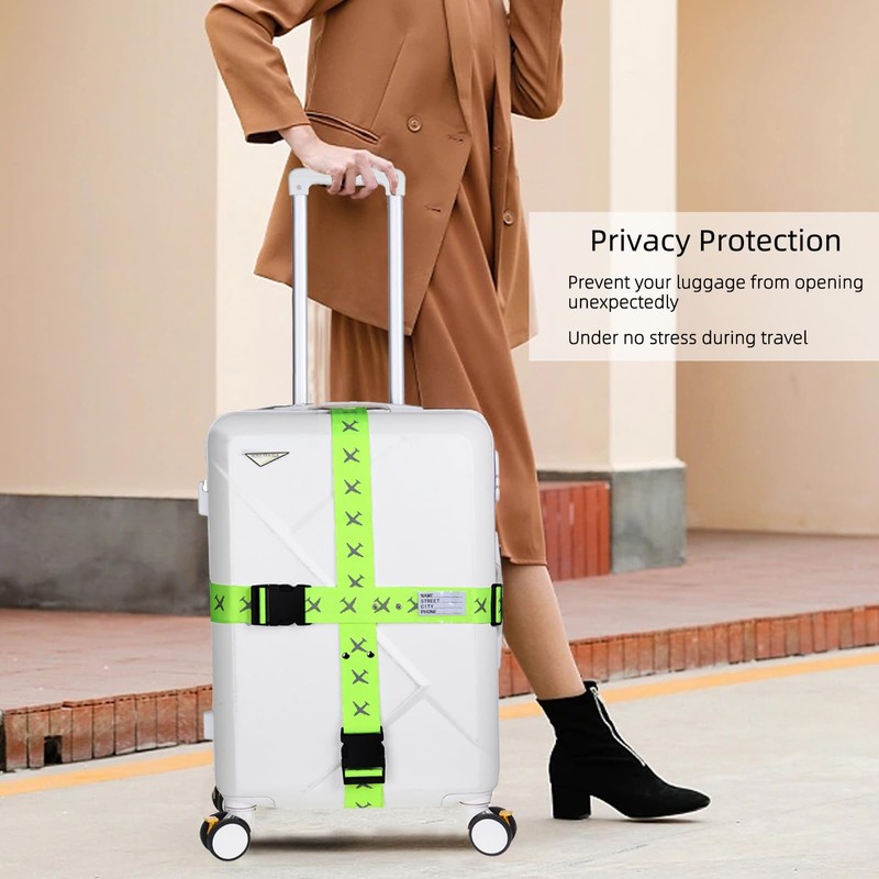 Large Luggage Strap Suitcase Straps Blue Suitcase Identification, Green and