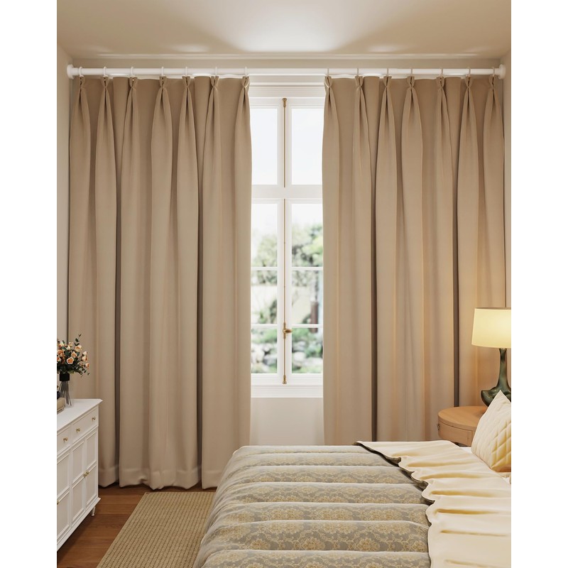 ALLZONE Heavy Duty Tension Curtain Rod, 66-120 In, Curtain Rods