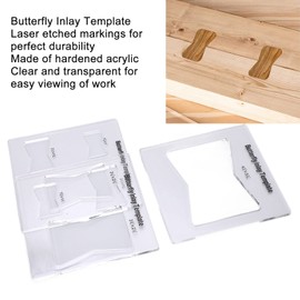 Tissting Pack of 3 Transparent Acrylic Butterfly Grinding Milling Template for Woodworking Butterfly Bowtie Inlay Stencils Router Hardened Acrylic Router Stencils for Precise Cuts