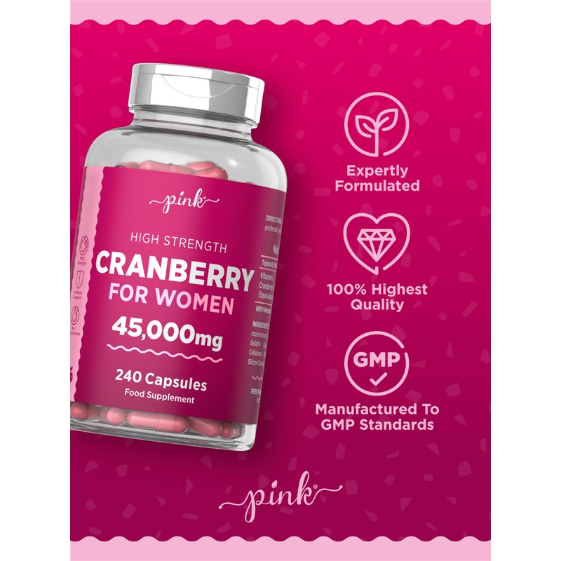 Cranberry Capsules 45000mg for Urinary Infections | 240 High Strength