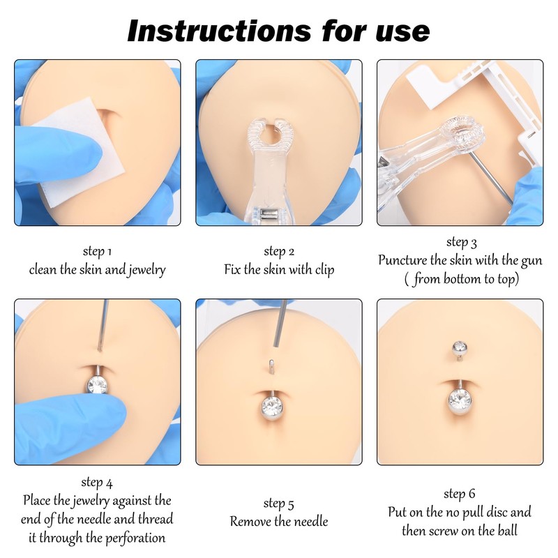 QWALIT Belly Button Piercing Kit Gun Belly Piercing Kit Belly
