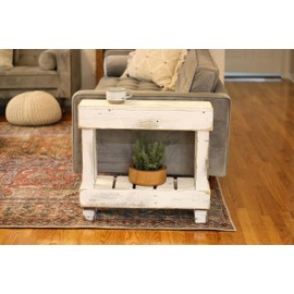 Reclaimed Wood Luxe Accent Table (All-White) SKU 1124