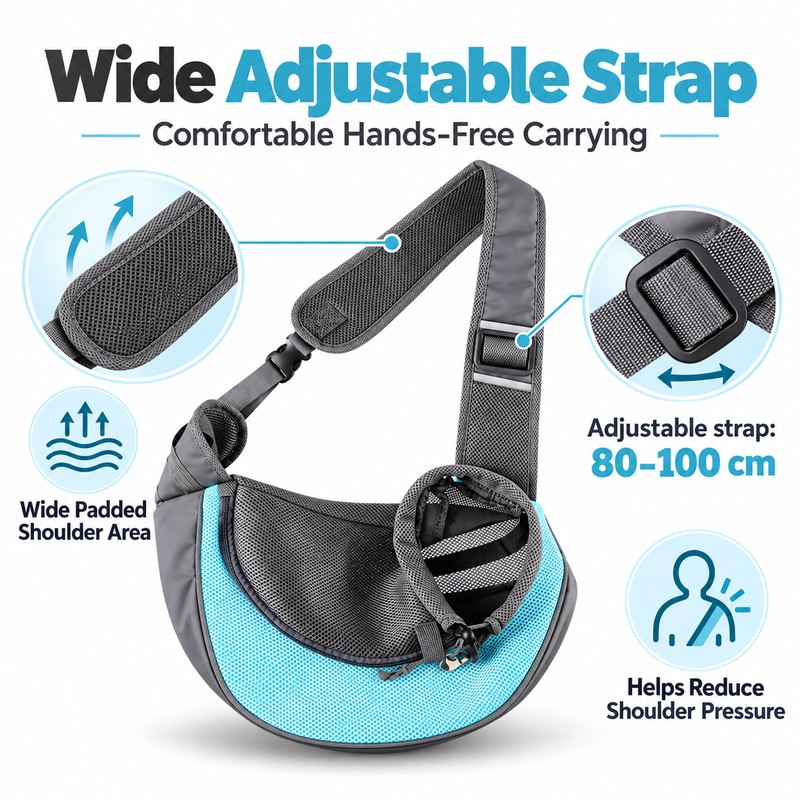 Breathable Dog Sling Carrier for Small Pets – Lightweight Mesh