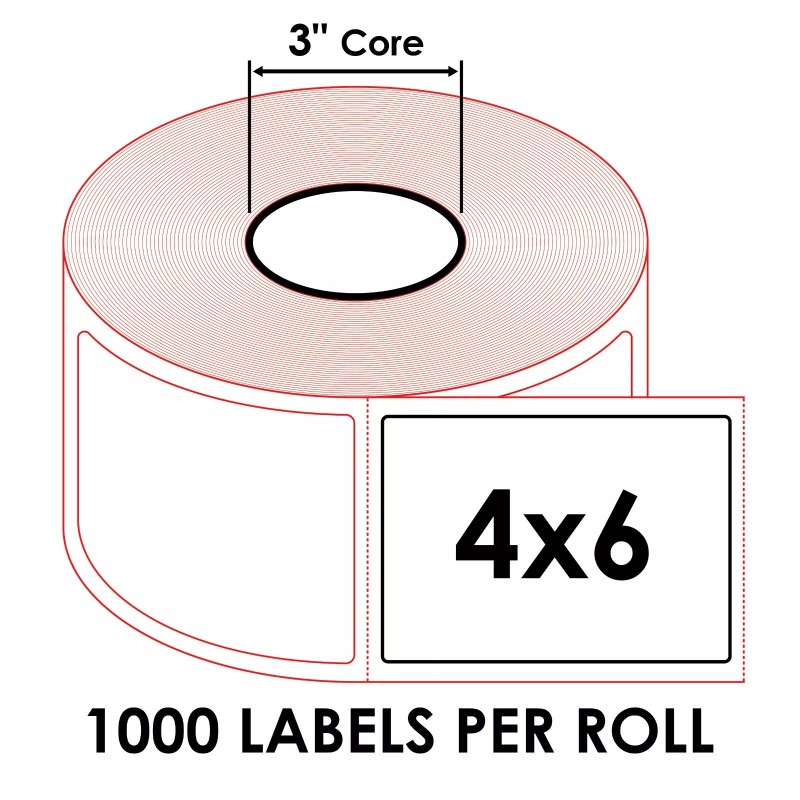 Caltric 8x Roll - Heavy Duty 4x6 (4"x6") Shipping Direct