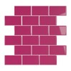 VEELIKE 6 Sheets Berry Pink Subway Tile Peel and Stick
