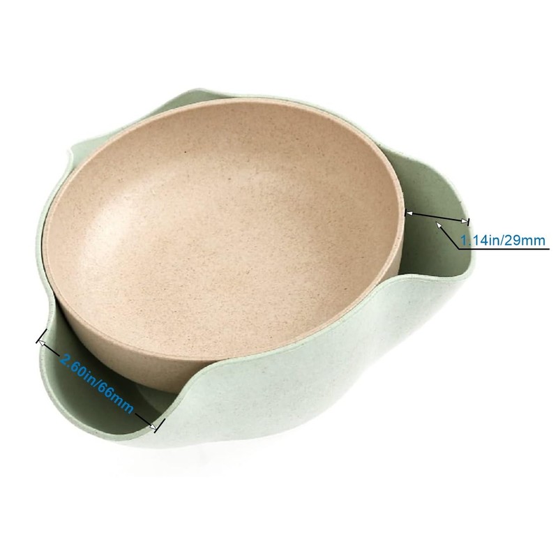 Plutreas Double Dish Pistachios Bowl, Snack Serving Bowl for Peanuts