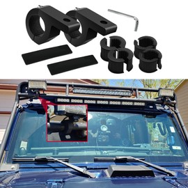 Tecledsn 2PCS LED Light Bar Horizontal Bar Clamp Mounting Kit, Light Bar Mounts, Aluminum Tube Clamps, Car Accessories 0.75" 1" 1.25" Bull Bars Roof Racks Roll Cages for ATV UTV and Trucks