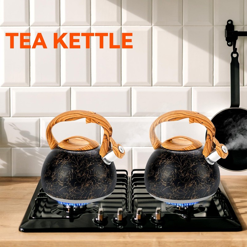 Tea Kettle, 3.2Qt Whistling Tea Kettle for Stove Top, Food
