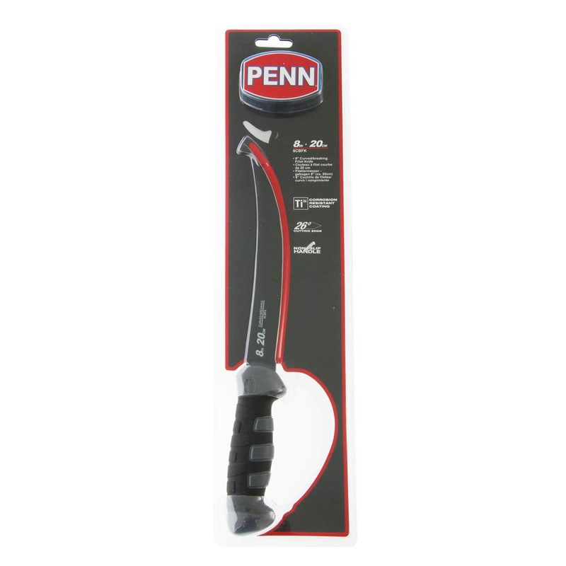 PENN Fillet Knife , Black/Gray, 8in Curved Breaking