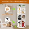 DIYYIDA 7-Tier 360° Rotating Shoe Rack Tower with Lockable Wheels