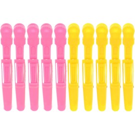10 Piezas Pinzas de Cocodrilo para Peluquería, Plástico Seccionando Pinzas Cabello, Ligeras, Apertura Fácil, Sujeción Firme Color Aleatorio