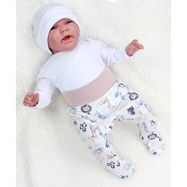 TupTam Baby’s Unisex Long-Sleeved Body Wrap - Print / Plain - Pack of 5 - White, size: 68