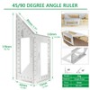AIMALL 6.7-Inch Aluminium Alloy Angle Ruler, Multi-Purpose 45°/90° Combination Square,