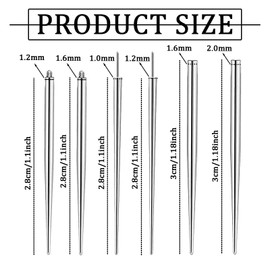 Stylish 6pcs Piercing Guide Needle Mixed Set - Multifunctional Guide Needle Is A Threadless Medical Steel Piercing Taper Insertion Aid Tool Suitable For Ear/Nose/Lip/Eyebrow/Abdomen/Nipple/Tongue