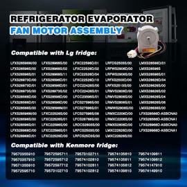 Replace EAU65058305 Refrigerator Evaporator Fan Motor Assembly Compatible with LG and Kenmore Refrigerators DC 12.0 V/1.0 A Replace for AP6317197, PS12383671,EAP12383671,PD00045140