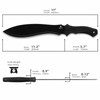 REAT Gardenging Machete, 17" Heavy Duty Machete with Sheath, Ergonomic