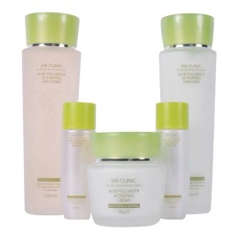 Set 3W Clinic Aloe Vera Skincare Coreano Día/Noche Piel Seca 5 Piezas