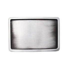 Schnalle123 Belt Buckle Classic Blank Square 3D Look for Interchangeable Belt Buckle Buckle Model 101, silver