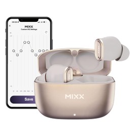 MIXX StreamBuds Custom 1 True Wireless Earbuds – 24hr Battery, Touch Controls, App EQ, Digital Display, Hands-Free Calling, Quick Charge – Zinc Alloy Case, Bluetooth 5.3, 3 Sizes