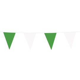 Boland 74728 Bunting Green/White, Length 10 Metres, Plastic Garland, Hanging Decoration, Carnival, Theme Party, Birthday, Nursery, Disco
