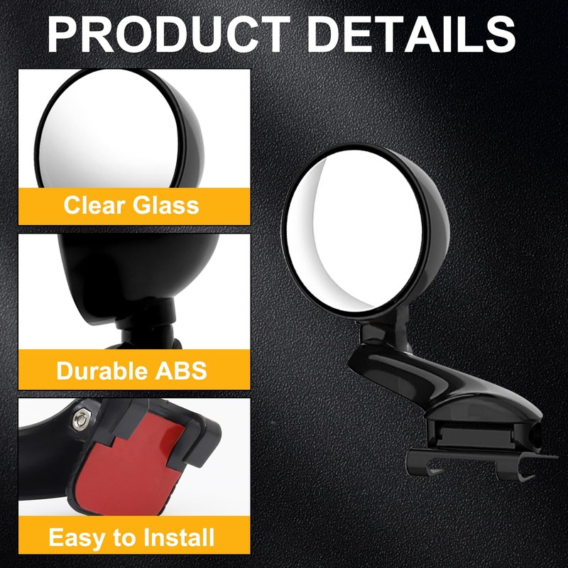 Blind Spot Mirrors，360 Degree Adjustable HD Universal Blindspot Mirror，HD Auxiliary