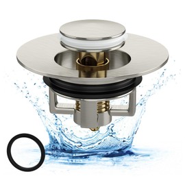 Universal Bathroom Sink Stopper, Bathtub Drain Cover, Pop Up Bathroom Sink Drain Strainer with Hair Catcher (Brushed Nickel)