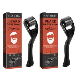 EAST MOON Derma Roller for Hair Growth, Beard Care & Skin – Ideal Gift for Men Smooth Titanium - quantity: 2 packs