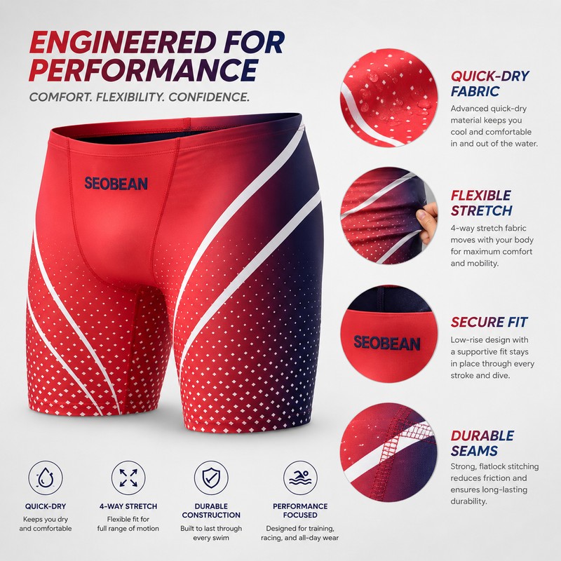 Men’s Low-Rise Swim Boxer for Training – Quick-Dry Vortex Gradient