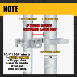 VIVIDA Chain Link Gate Latch 1-3/8" x 2-3/8", Fence Fork Latch for Metal Gates with Padlock Hole, Galvanized Steel, Chain Link Fence Parts, 1 PCS