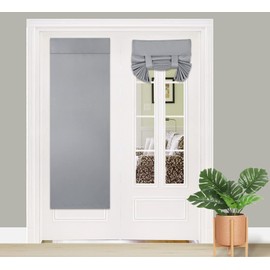 PI Blackout French Door Curtain,Privacy Thermal Insulated Door Window Curtain for Glass Door/Front Door/Sliding Door/Patio Door 1 Panel (W26XL68,Light Grey)