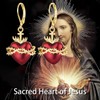 TALYKONG Sacred Heart Earrings Sacred Heart of Jesus Dangle Drop