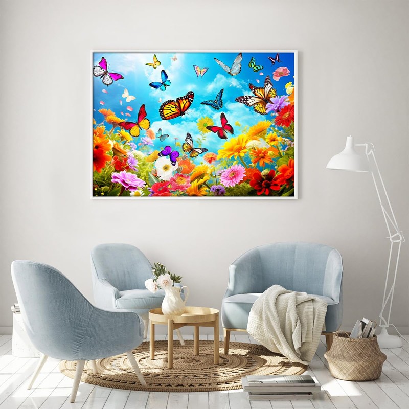 Puzzle 1000 Pieces Adult Puzzle Colourful Tile Game Flowers and