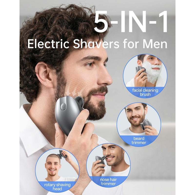 Electric Razor for Men, 5-in-1 Multi-Function Electric Shavers for Men,
