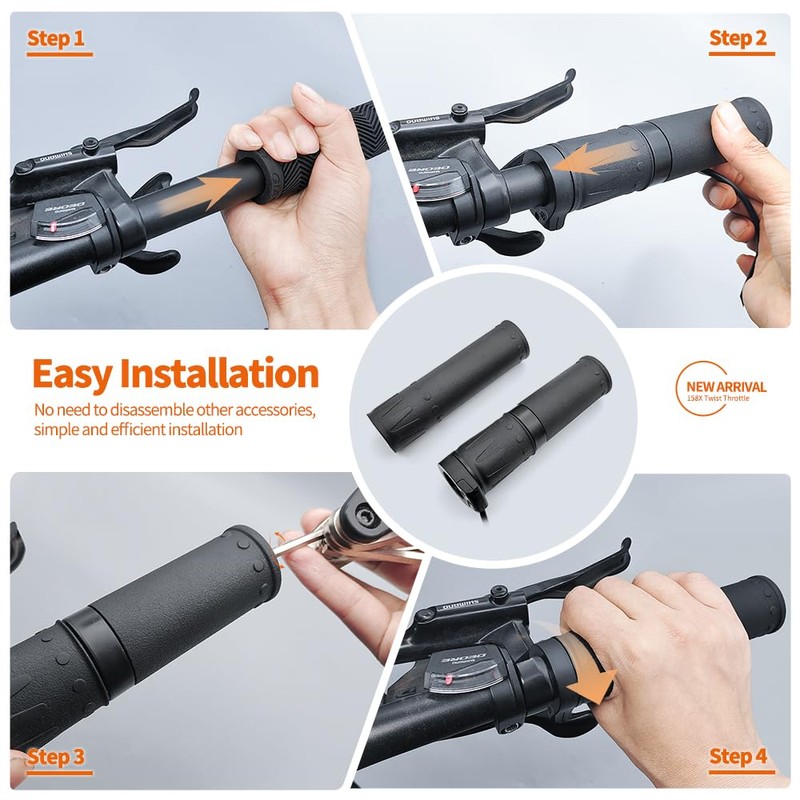 HUDAMZKY Ebike Twist Throttle WUXING 158X Right Handle Twist Throttle