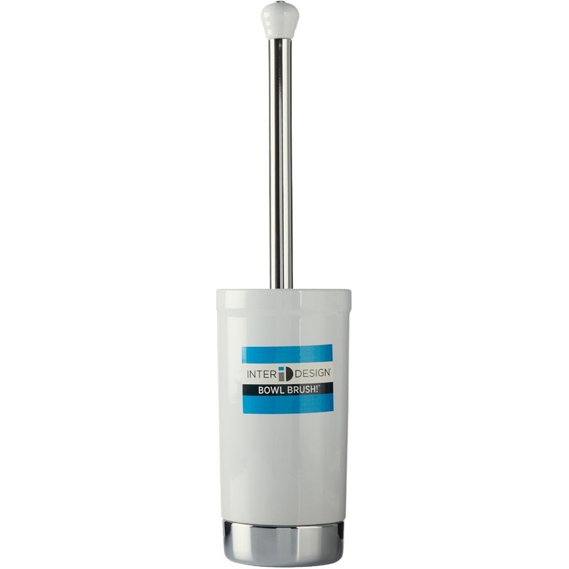 InterDesign 95621 White & Chrome York Toilet Bowl Brush