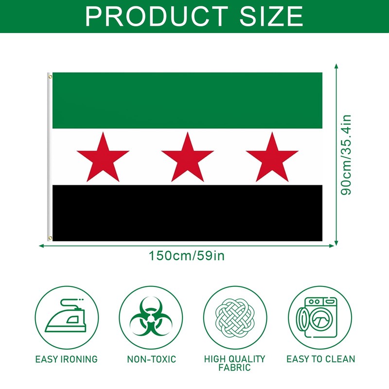 Syria Flag, 90 x 150 cm, Syrian Flag, Syrian Flag,