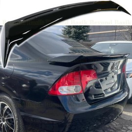 Hyper Wings 2006-2011 Honda Civic 4Dr GLOSS BLACK Si Factory Style Trunk Spoiler W/LED Light