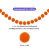 MECCANIXITY 2Pcs Felt Ball Garland Orange Red Pom Pom Garland