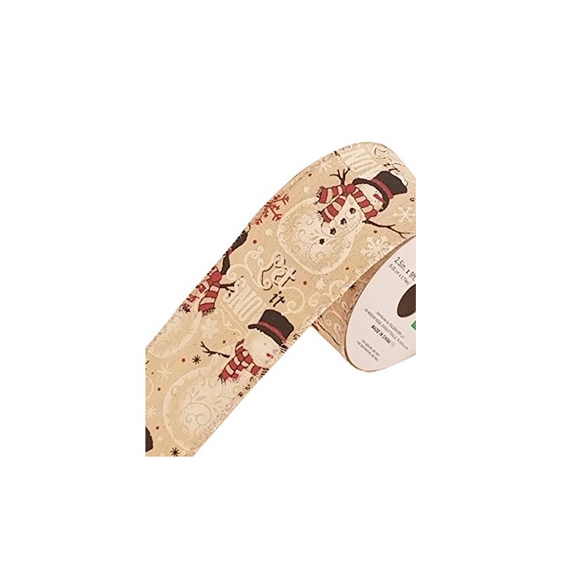 Christmas Decorative Ribbon (Silver/Snowman)