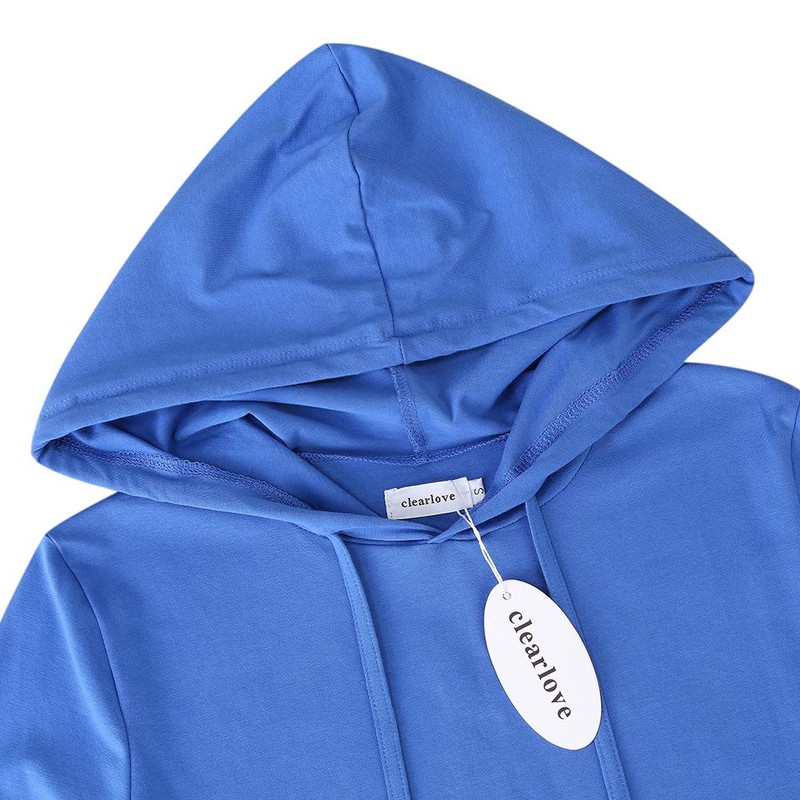 Clearlove Vestido con capucha y bolsillo a rayas para mujer,