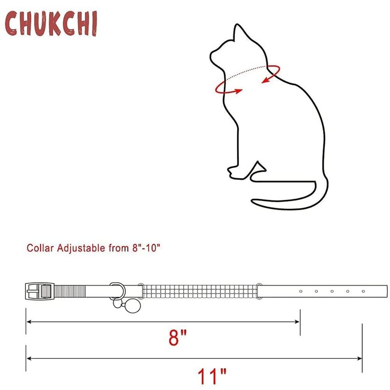 CHUKCHI Soft Velvet Safe Cat Adjustable Collar Bling Diamante with