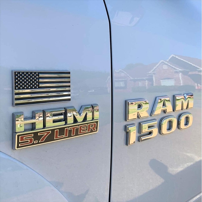 American Flag Metal Decal Auto Emblem