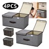 Cajas Organizadoras Ropa Tela Plegable Cesto Con Tapa 4 Pcs Redluck