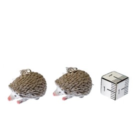 Miniblings Hedgehog Earrings Children's Earrings Children's Jewellery Autumn Rubber 20 mm Handmade Fashion Jewellery I Earrings Silver Plated, Rubber