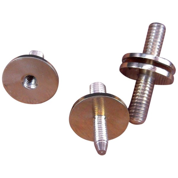 JWL HAWNKOA PRODUCTS Solid Brass Cane Connectors Couplers 3/8" x 16 Threads to Split Canes (2)