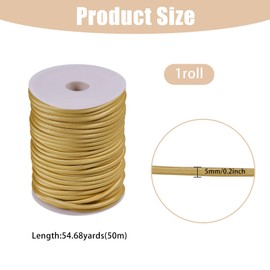 CHGCRAFT 55 Yards Satin String Cord for Clothing Buttons Knitting Chinese Knots Cord for Bracelets Necklace DIY Jewellery Making, Yellow