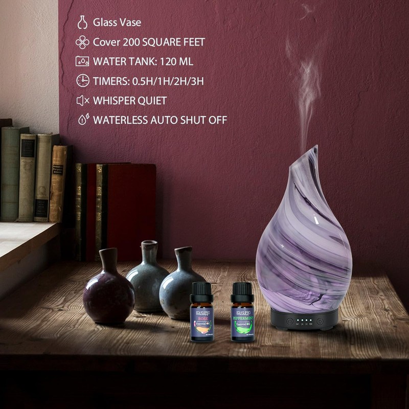 Oil Diffuser & Essential Oils Set - Aromatherapy Diffuser with