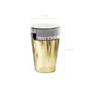 PartyDeco KPP57-019ME-EU1 Paper Cups/Drinking Cups - Shiny Gold - 220