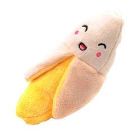 CrownOfRibbons Small Dog Toy, Squeaky Plush Banana, stocking filler for pets, gift for furry friend